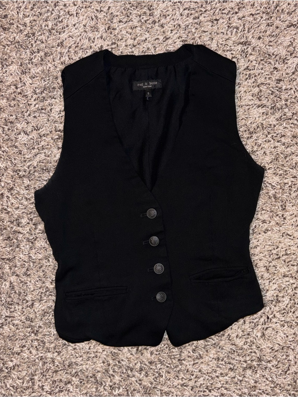 Rag & Bone Black Women's Vest Size 0